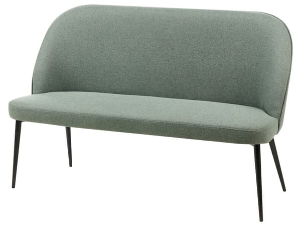 Spisesofa Lysegrønn Polyesterstoff 2-seter Svarte metallben Uten armlener Moderne design Kjøkkensofa Benk
