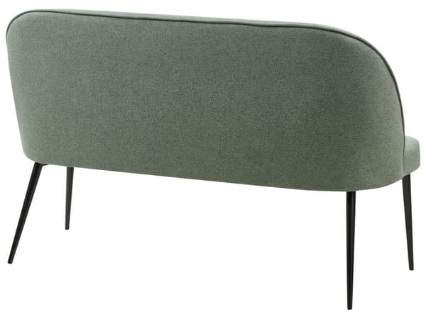 Spisesofa Lysegrønn Polyesterstoff 2-seter Svarte metallben Uten armlener Moderne design Kjøkkensofa Benk