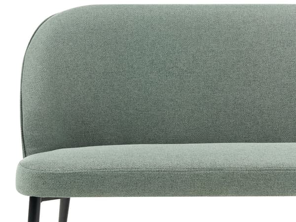 Spisesofa Lysegrønn Polyesterstoff 2-seter Svarte metallben Uten armlener Moderne design Kjøkkensofa Benk