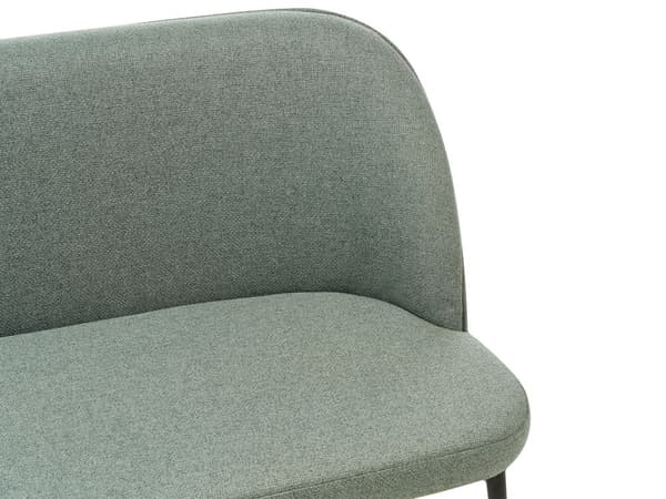 Spisesofa Lysegrønn Polyesterstoff 2-seter Svarte metallben Uten armlener Moderne design Kjøkkensofa Benk