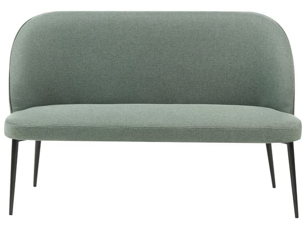 Spisesofa Lysegrønn Polyesterstoff 2-seter Svarte metallben Uten armlener Moderne design Kjøkkensofa Benk