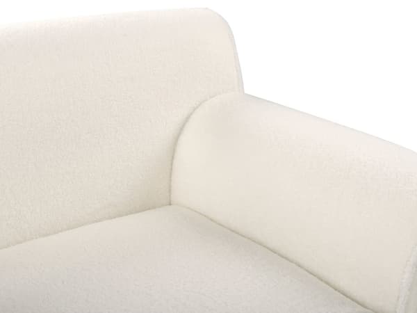 Hjørnesofa med Chaiselong Hvid Boucle 3 Personers Sofa L Formet Dyb Sofahjørne Siddemøbel Blød Stofsofa Venstrevendt