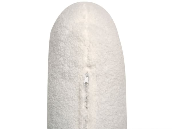 Hjørnesofa med Chaiselong Hvid Boucle 3 Personers Sofa L Formet Dyb Sofahjørne Siddemøbel Blød Stofsofa Venstrevendt