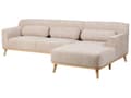 Miniatyrbillede 5 af 11: Hjørnesofa med Chaiselong Beige Chenille 3 Personers Sofa L Formet Dyb Sofahjørne Siddemøbel Blød Stofsofa Venstrevendt