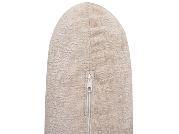 Hjørnesofa med Chaiselong Beige Chenille 3 Personers Sofa L Formet Dyb Sofahjørne Siddemøbel Blød Stofsofa Venstrevendt