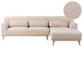 Miniatyrbillede 1 af 11: Hjørnesofa med Chaiselong Beige Chenille 3 Personers Sofa L Formet Dyb Sofahjørne Siddemøbel Blød Stofsofa Venstrevendt