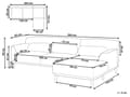 Miniatyrbillede 3 af 11: Hjørnesofa med Chaiselong Off White Polyester 3 Personers Sofa L Formet Dyb Sofahjørne Siddemøbel Blød Stofsofa Venstrevendt