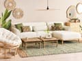 Miniatyrbillede 4 af 11: Hjørnesofa med Chaiselong Off White Polyester 3 Personers Sofa L Formet Dyb Sofahjørne Siddemøbel Blød Stofsofa Venstrevendt