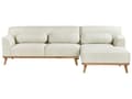 Miniatyrbillede 1 af 11: Hjørnesofa med Chaiselong Off White Polyester 3 Personers Sofa L Formet Dyb Sofahjørne Siddemøbel Blød Stofsofa Venstrevendt