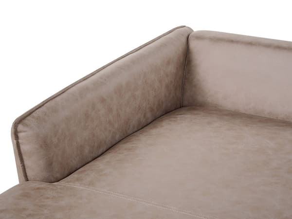 Hörnsoffa Ljusbrun Fuskmocka Tygklädsel Stoppad Metallben Höger 3-sitsig Soffa Ryggstöd Dekorativa Kuddar Modern Vardagsrum