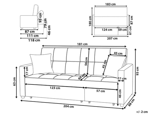 Sovesofa Pink Polyester 3 Personers Udtræksseng på Hjul Sovefunktion Quiltet Ryglæn Moderne Sofaseng Stue Indretning Klassisk Multifunktionel