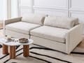 Miniatyrbillede 4 af 11: Modulsofa Beige Polyester 3 Personers Designer Blød Moderne Flyder Sofa Lav Ryg Stue Indretning Høj Kvalitet Stofsofa