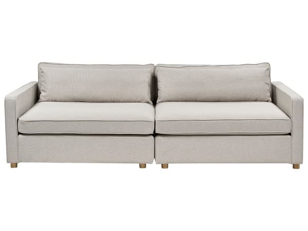 Modulsofa Beige Polyester 3 Personers Designer Blød Moderne Flyder Sofa Lav Ryg Stue Indretning Høj Kvalitet Stofsofa