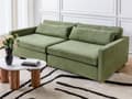 Miniatyrbillede 4 af 11: Modulsofa Grøn Polyester 3 Personers Designer Blød Moderne Flyder Sofa Lav Ryg Stue Indretning Høj Kvalitet Stofsofa