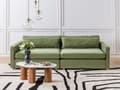 Miniatyrbillede 2 af 11: Modulsofa Grøn Polyester 3 Personers Designer Blød Moderne Flyder Sofa Lav Ryg Stue Indretning Høj Kvalitet Stofsofa