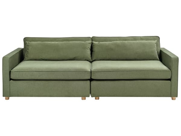 Modulsofa Grøn Polyester 3 Personers Designer Blød Moderne Flyder Sofa Lav Ryg Stue Indretning Høj Kvalitet Stofsofa