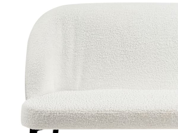 Sohva valkoinen bukleekangas verhoiltu puu metallijalat kahdelle hengelle keittiön minimalistinen moderni tyyli