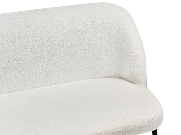 Sohva valkoinen bukleekangas verhoiltu puu metallijalat kahdelle hengelle keittiön minimalistinen moderni tyyli