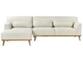 Miniatyrbilde 1 av 10: Høyre Hjørnesofa Off-White Stoffpolstret Polstret Finished Rygg Trebein