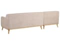 Miniatyrbilde 6 av 11: Høyre Hjørnesofa Beige Chenille Polstret Treben med Polstret Rygg