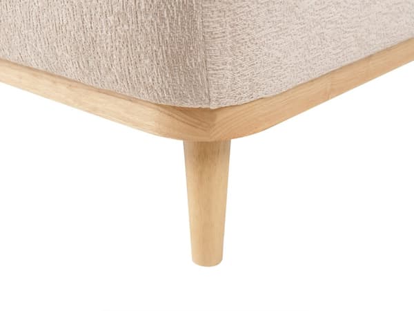 Høyre Hjørnesofa Beige Chenille Polstret Treben med Polstret Rygg