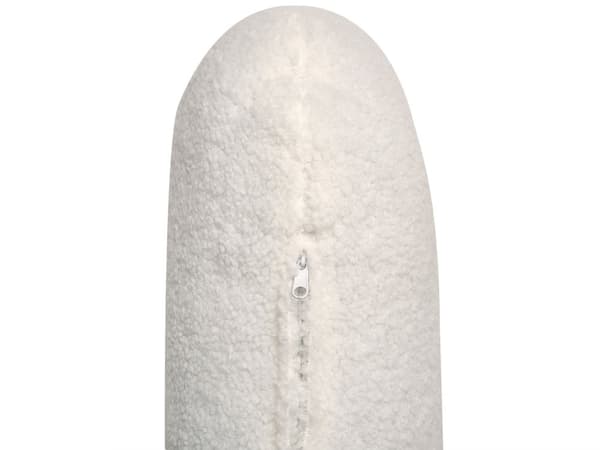 Höger Hörnsoffa 3-sits Vit Bouclé Stoppad Tuftat Ryggstöd Träben Modern Stil Vardagsrum