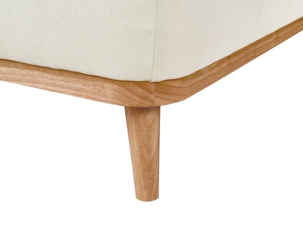 Vänster Hörnsoffa 3-sits Off-White Tyg Stoppad Tuftat Ryggstöd Träben Modern Stil Vardagsrum