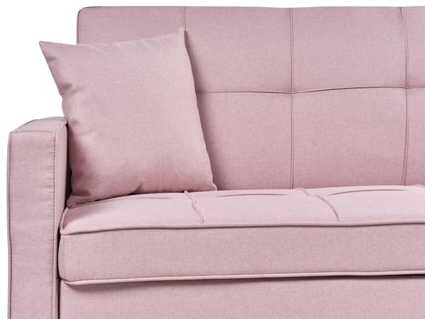Bäddsoffa Rosa Stoppade Extra Kuddar 3 Sittplatser Modern Stil Sovrum Gästrum
