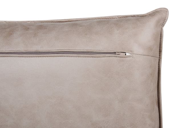 Hjørnesofa Lysebrun Stoff Imitert skinn Metallben Høyrevendt 3-seters Sofa Moderne
