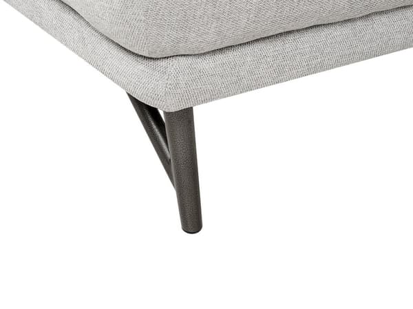 Hjørnesofa i lysegrått lin med 3 seter Designer myk, klassisk L-formet sofa med sjeselong til stuen Sofa i stoff av høy kvalitet