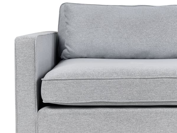 Sofa Grå Polyester Stoff 3 Seter Treben Armlener Moderne Stil
