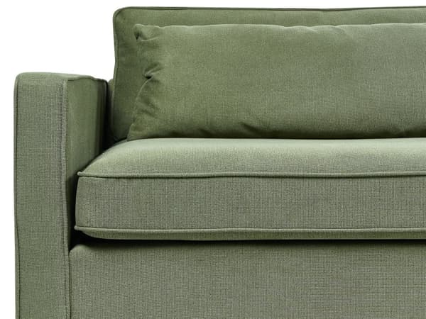 Sofa Grønn Polyester Stoff 3 Seter Treben Armlener Moderne Stil