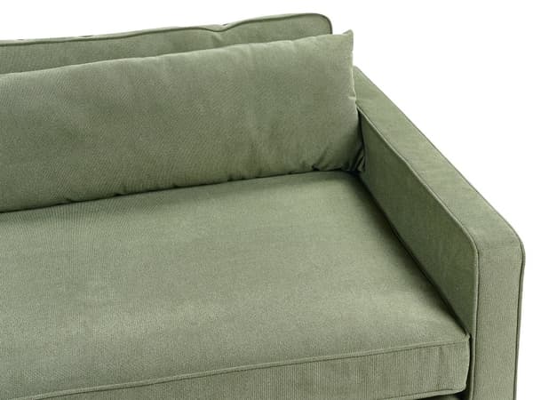 Sofa Grønn Polyester Stoff 3 Seter Treben Armlener Moderne Stil