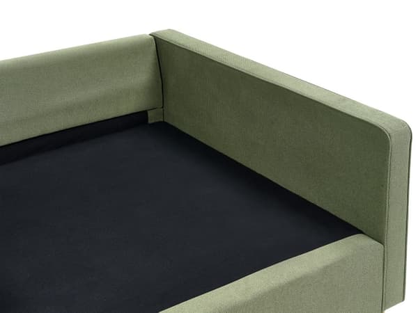 Sofa Grønn Polyester Stoff 3 Seter Treben Armlener Moderne Stil