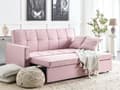 Miniatyrbilde 5 av 11: Sovesofa Rosa Sovefunksjon Polstret Ekstra Puter 3 Seter Moderne Stil Soverom