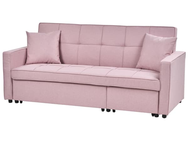 Sovesofa Rosa Sovefunksjon Polstret Ekstra Puter 3 Seter Moderne Stil Soverom