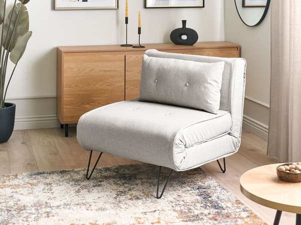 Sovestol Lysegrå Polyester 1 Personers Sovesofa Lænestol Seng Daybed Design Minimalistisk