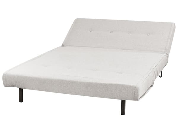 Vuodesohva vaaleanharmaa 130 x 81 x 78 cm kangas rauta kahdelle säädettävä nappikoristelu
