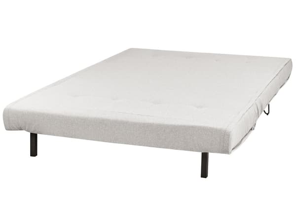 Vuodesohva vaaleanharmaa 130 x 81 x 78 cm kangas rauta kahdelle säädettävä nappikoristelu