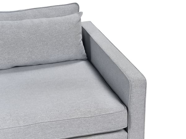 Soffa Grå Polyester Tyg 3-Sits Träben Armstöd Modern Stil Vardagsrum