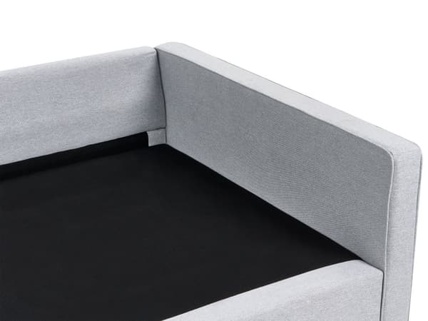 Soffa Grå Polyester Tyg 3-Sits Träben Armstöd Modern Stil Vardagsrum