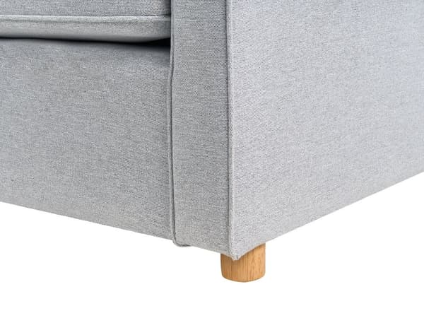 Soffa Grå Polyester Tyg 3-Sits Träben Armstöd Modern Stil Vardagsrum