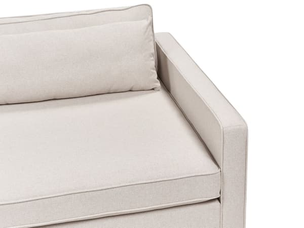 Soffa Beige Polyester Tyg 3-Sits Träben Armstöd Modern Stil Vardagsrum