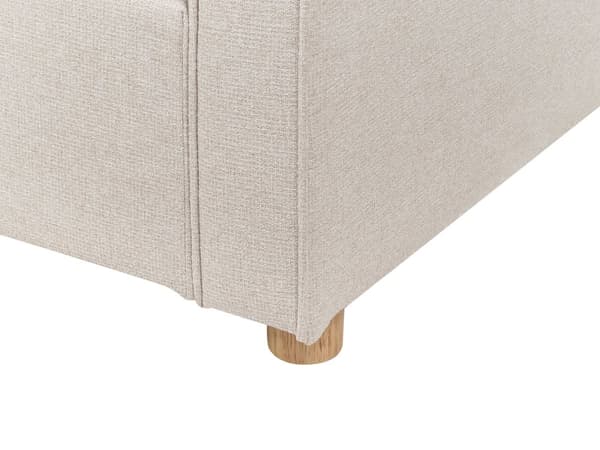 Soffa Beige Polyester Tyg 3-Sits Träben Armstöd Modern Stil Vardagsrum
