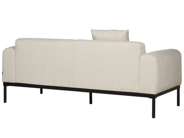 Sofa Beige Hør Imiteret 2 Personers Tyk Polstret Dyb Blød Stofsofa til Stuen Moderne Inspiration Stue Møbel Klassisk