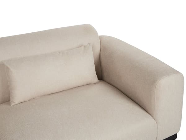 Sofa Beige Hør Imiteret 2 Personers Tyk Polstret Dyb Blød Stofsofa til Stuen Moderne Inspiration Stue Møbel Klassisk