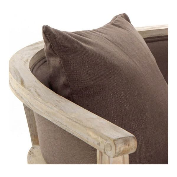 Soffa DKD Home Decor Brun linne Gummiträ Traditionell (122 x 69 x 72 cm)