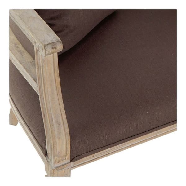Soffa DKD Home Decor Brun linne Gummiträ Traditionell (122 x 69 x 72 cm)
