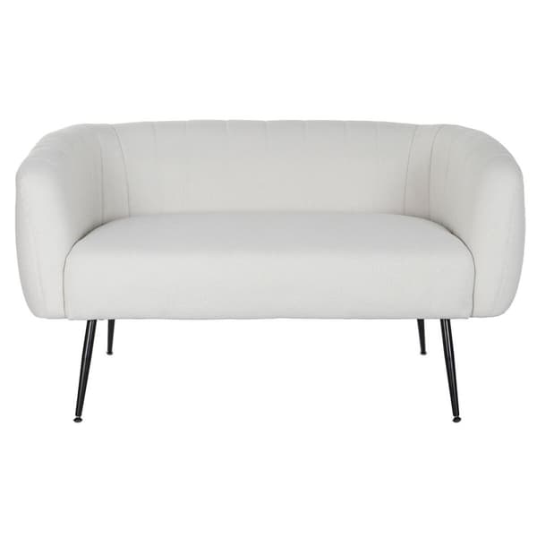 Soffa DKD Home Decor Svart Greige Skum Trä Metall Sammet Scandi 129 x 75 x 73 cm