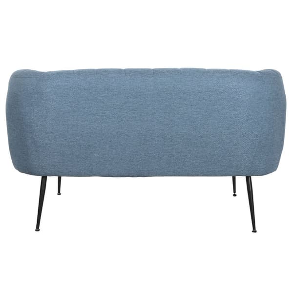 Soffa DKD Home Decor Blå Svart Skum Trä Metall Sammet Scandi 129 x 75 x 73 cm